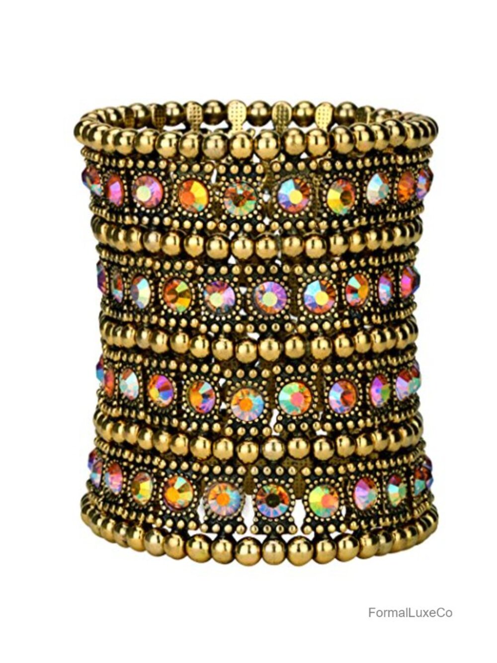 Multilayer Wide Stretch Cuff Bracelet Elastic Band Lead & Nickle Free
